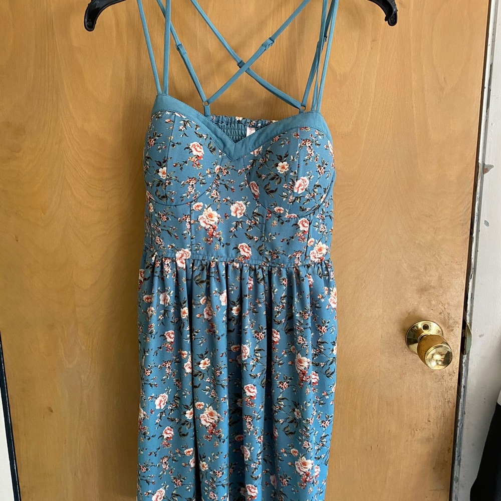 Floral blue dress